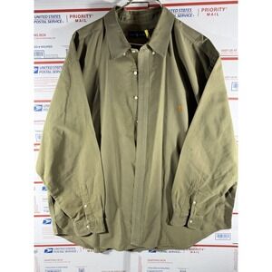 Vintage Polo Ralph Lauren Shirt Men 3XB Olive Cotton Oxford Button Down Classic
